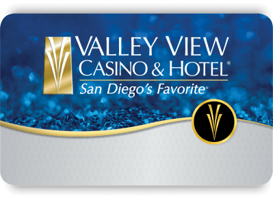 Sapphire Valley View Casino Players Club card featuring the casino's logo and a deep blue, gem-like design.